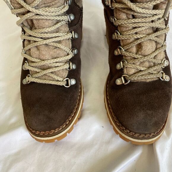 Montelliana knit suede winter boots tall wool insulated warm vibram size 39 US 9 - Picture 2 of 14